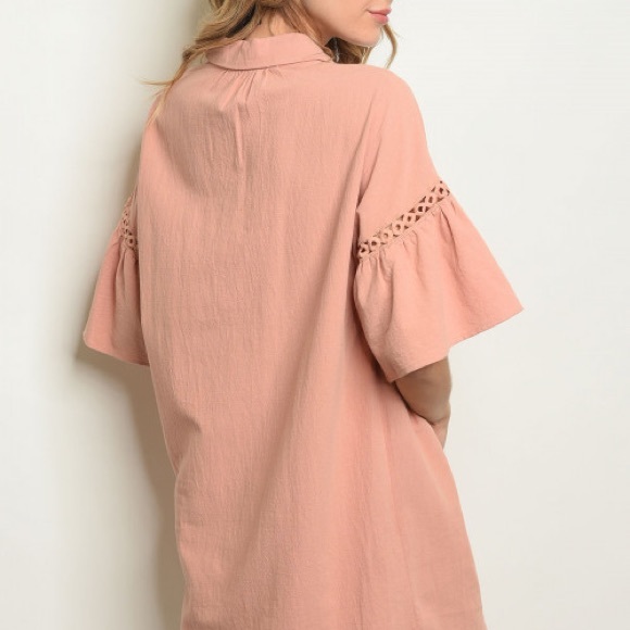 💕 Blush Crochet Detail Tunic Dress - Picture 3 of 6